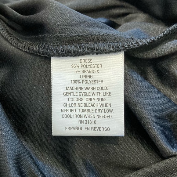 NOS Black Faux Wrap Dress Size Small Thalia Sodi 3/4 Length Sleeves V Neck - Picture 16 of 16